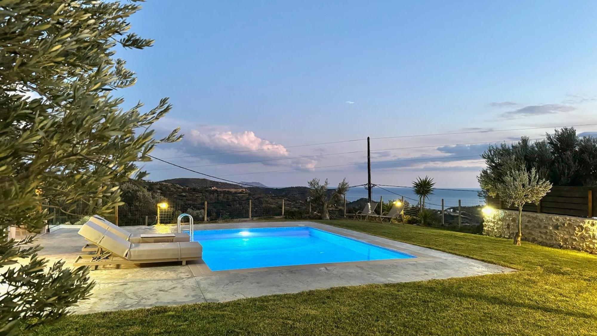 Villa Michael Triopetra Private Villa, Private Swimming Pool, Garden, Panoramic Sunset ภายนอก รูปภาพ